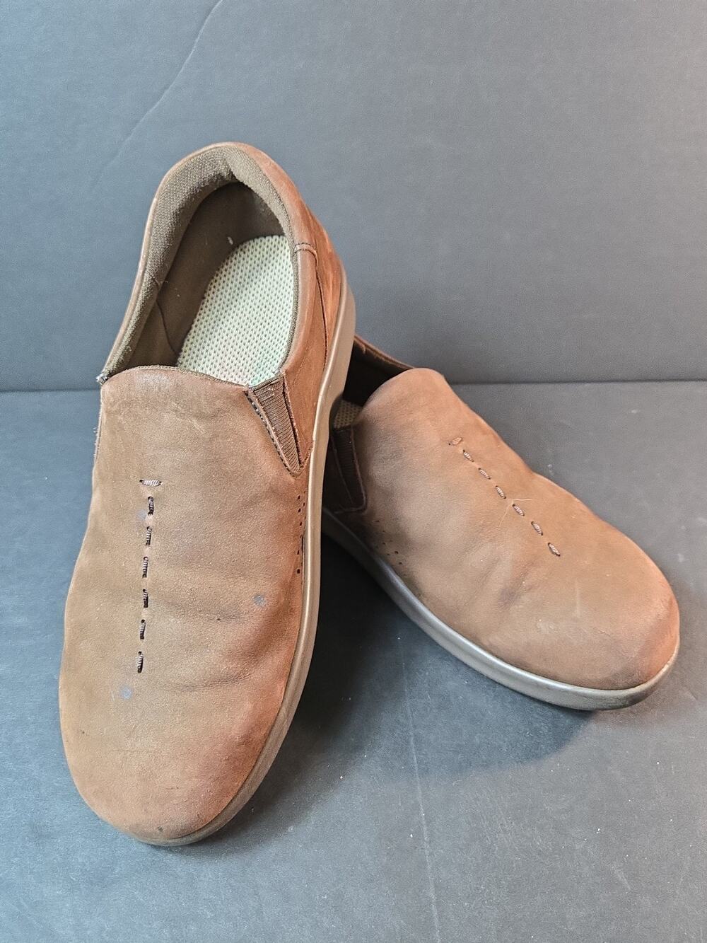 Women's, SAS, Brown Suede, Slip on, Comfort, Casual Shoes, Size, 7W